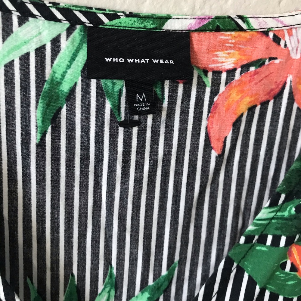 💫WHO WHAT WEAR Tropical Wrap Asymmetrical Dress M - Picture 5 of 9